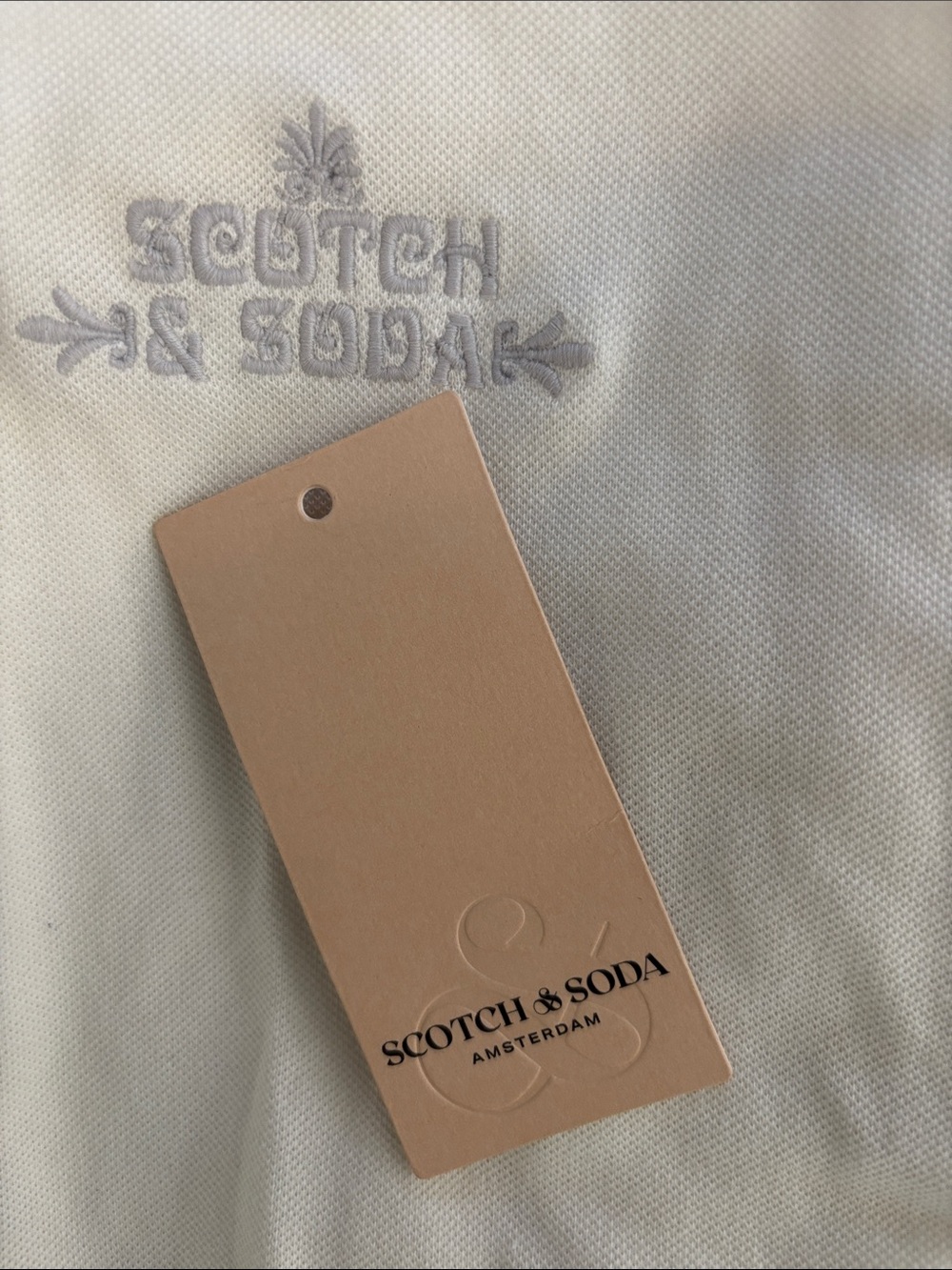 (2-POLO STYLE SHIRTS) Scotch & Soda  New Cream Polo with Grey Trim